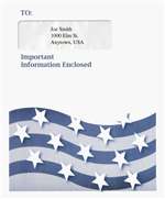 Single Window First Class 1040 Envelope with "Patriotic" Design